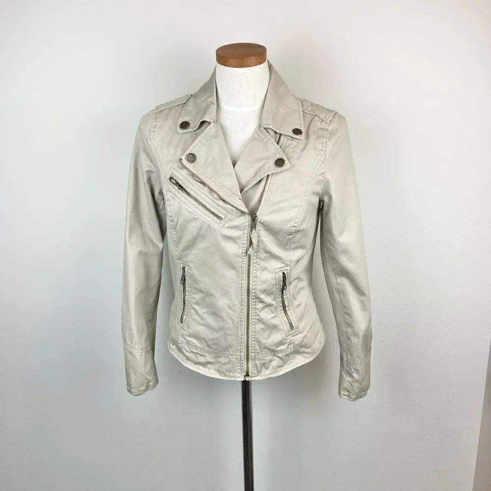 Boden Khaki Biker Moto Jacket